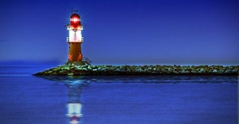 lighthouse at end of island